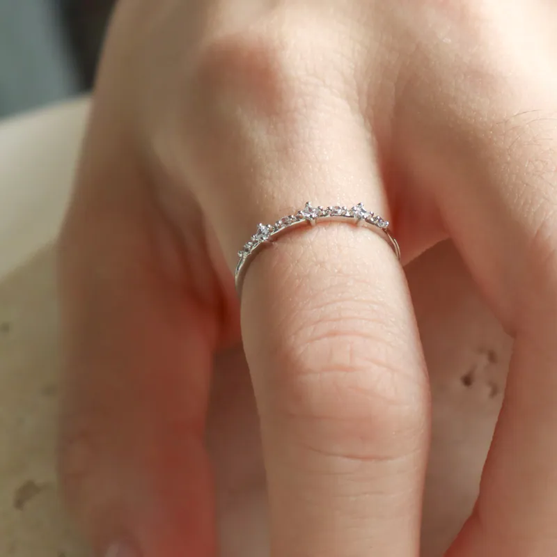 Silver Plated/小花環戒指 3