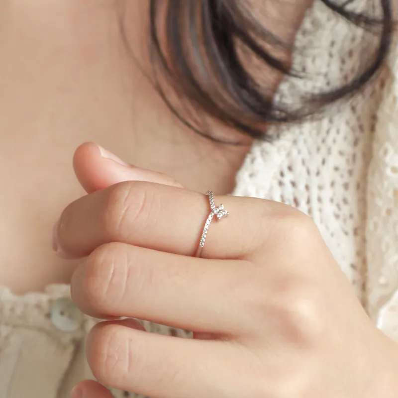 Silver Plated/微笑十字花冠戒指