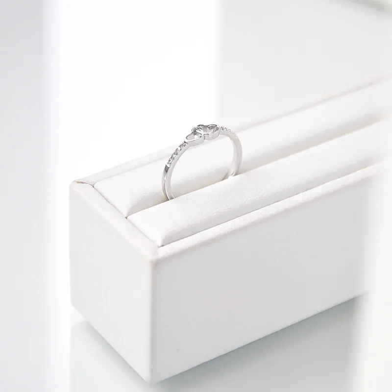 Silver Plated/鏤空心環尾戒 2