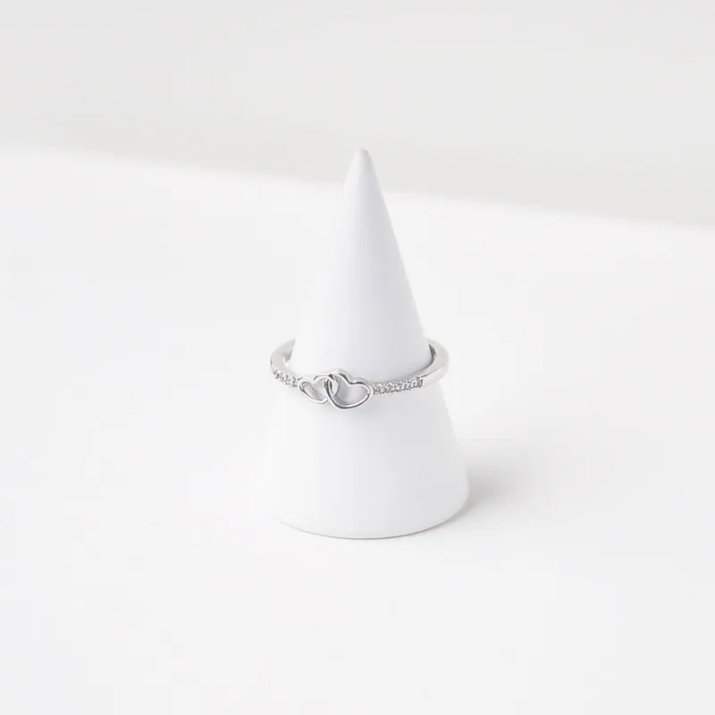 Silver Plated/鏤空心環尾戒 3