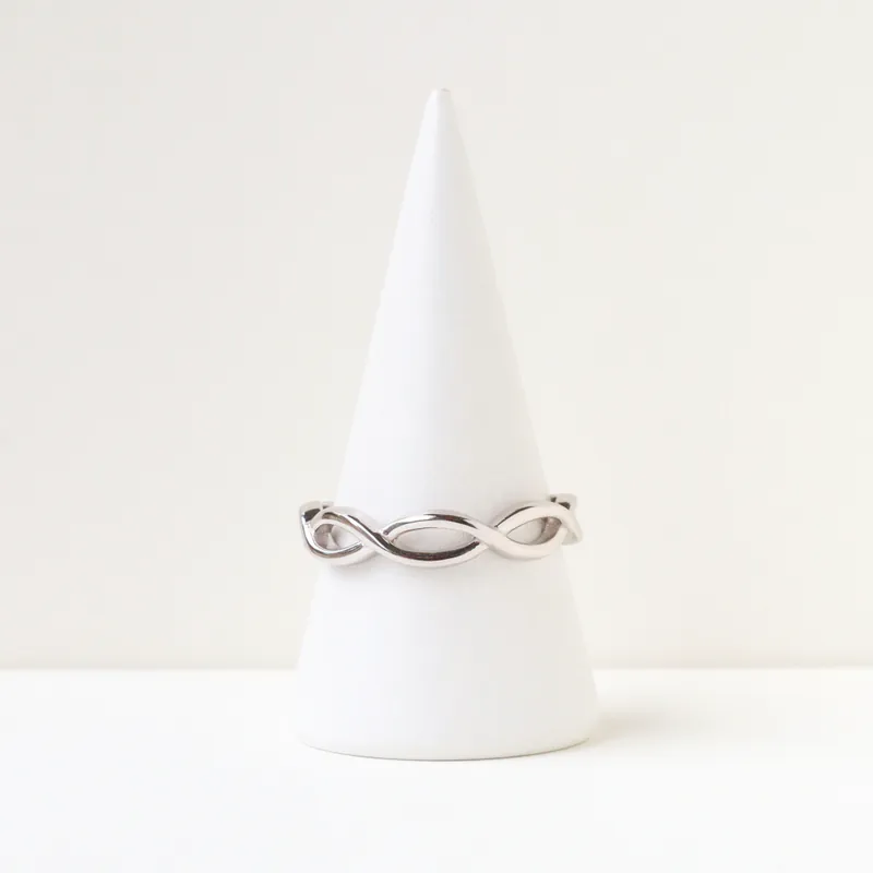 Silver Plated/雙織．波浪曲線對戒 (男)