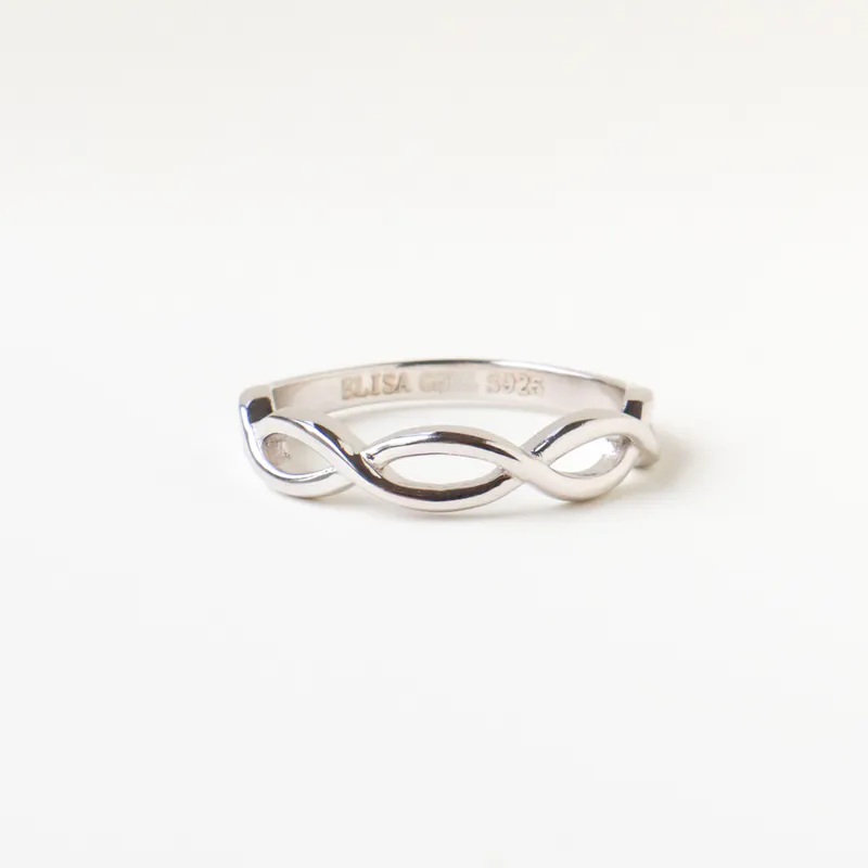 Silver Plated/雙織．波浪曲線對戒 (男) 2