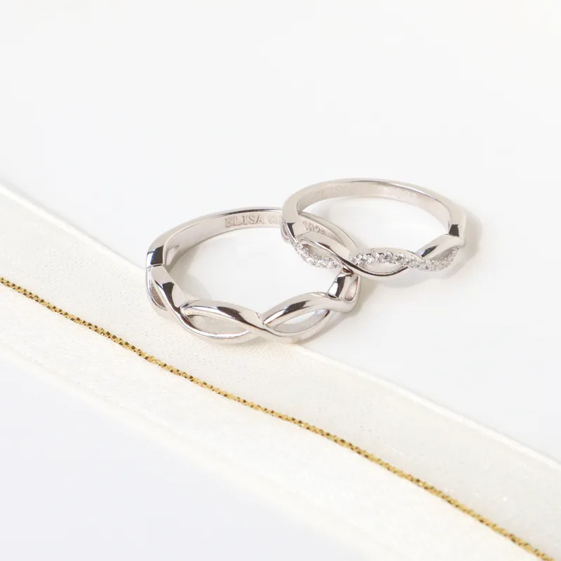 Silver Plated/雙織．波浪曲線對戒 (男) 3