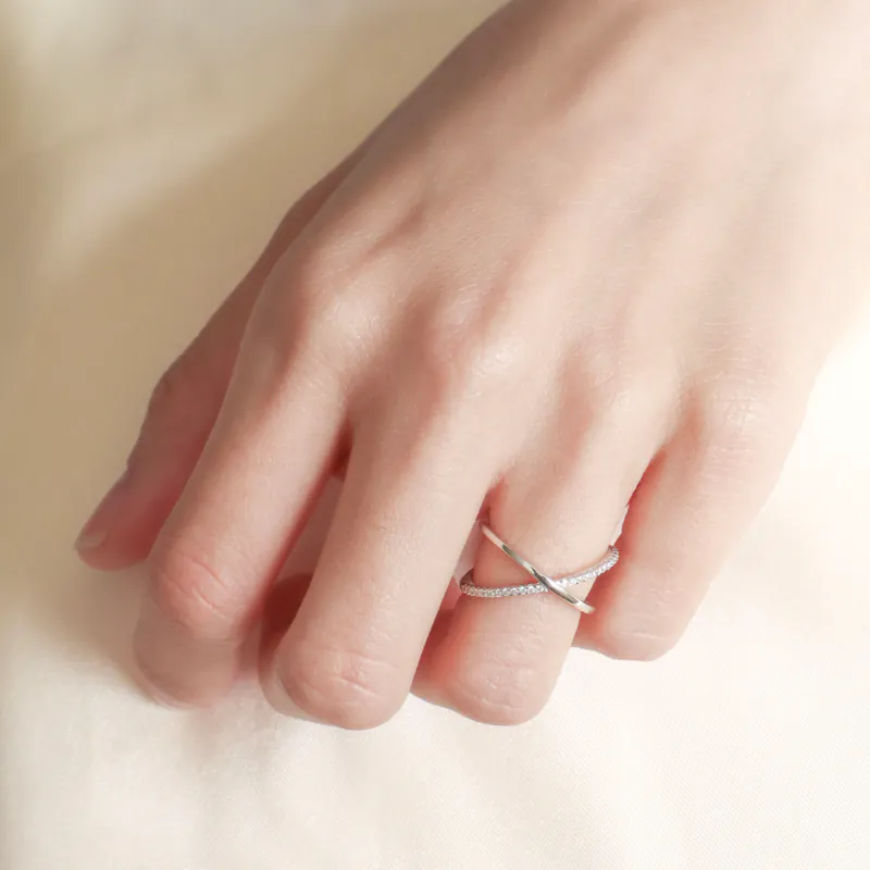 Silver Plated/環繞光軌戒指 2