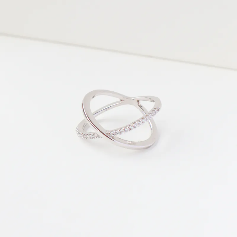 Silver Plated/環繞光軌戒指 3