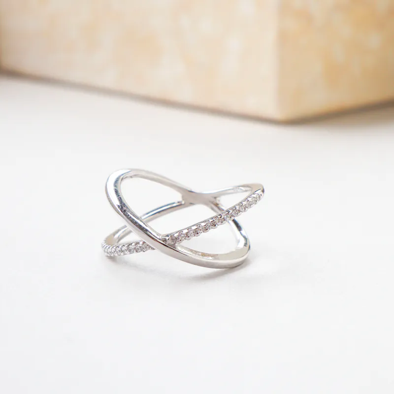 Silver Plated/環繞光軌戒指 5