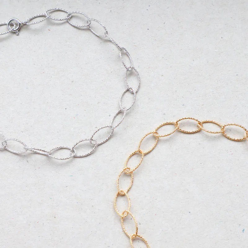 Silver Plated/閃銀系列 - 光刻圓鍊手鍊