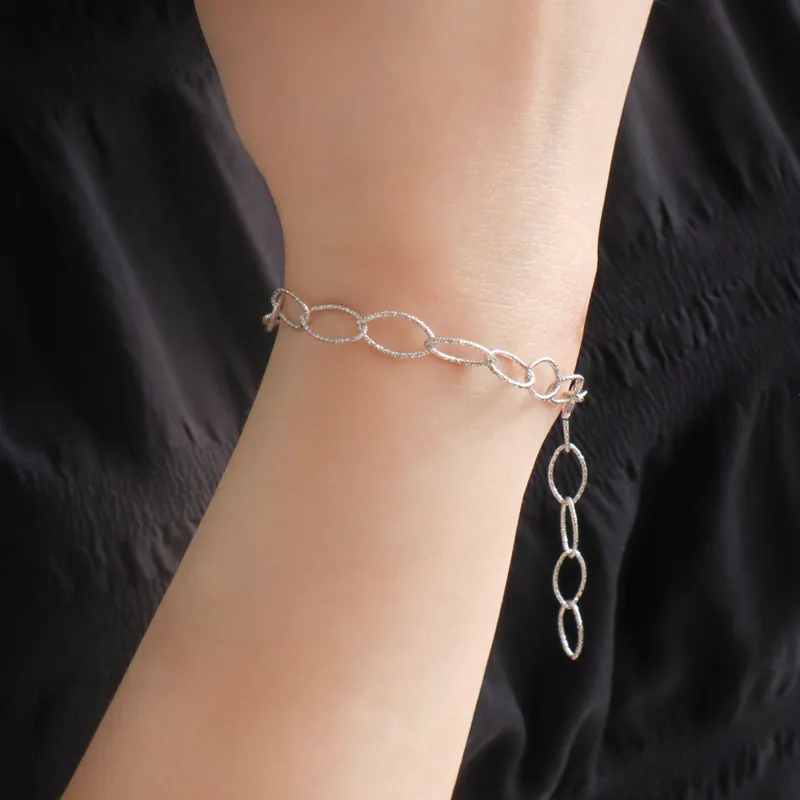 Silver Plated/閃銀系列 - 光刻圓鍊手鍊 3