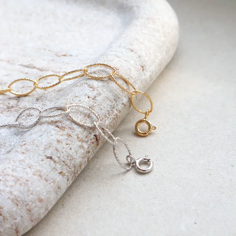 Silver Plated/閃銀系列 - 光刻圓鍊手鍊 9