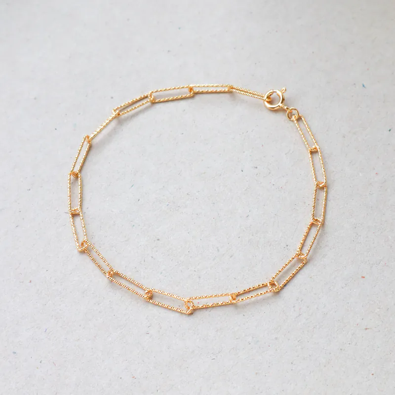 Silver Plated/閃銀系列 - 光刻方環手鍊 5