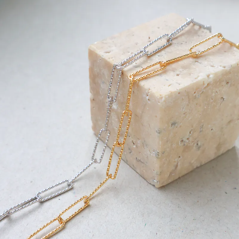 Silver Plated/閃銀系列 - 光刻方環手鍊 7