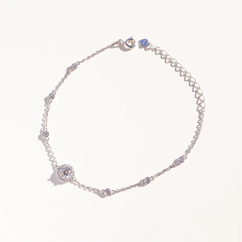 Silver Plated/光點莫桑鑽手鍊