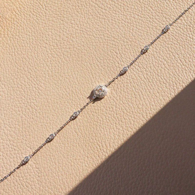 Silver Plated/光點莫桑鑽手鍊 2