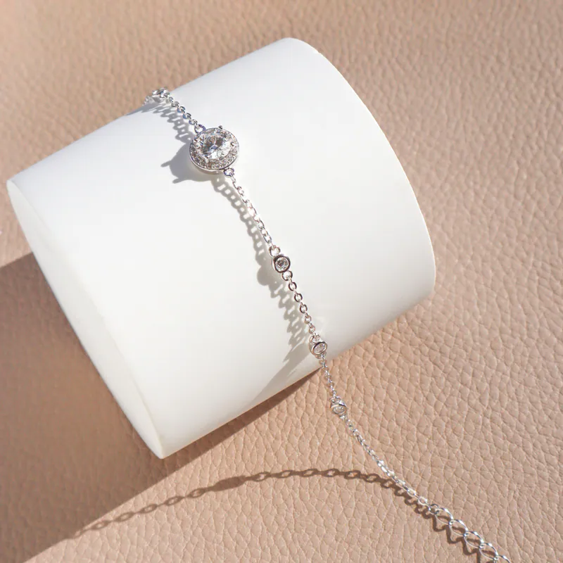 Silver Plated/光點莫桑鑽手鍊 3