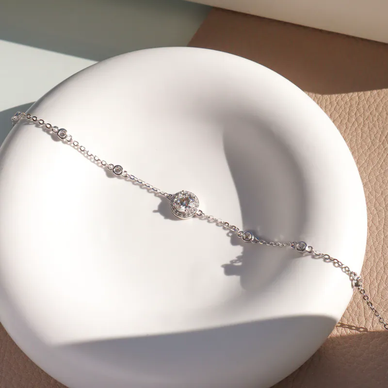 Silver Plated/光點莫桑鑽手鍊 4