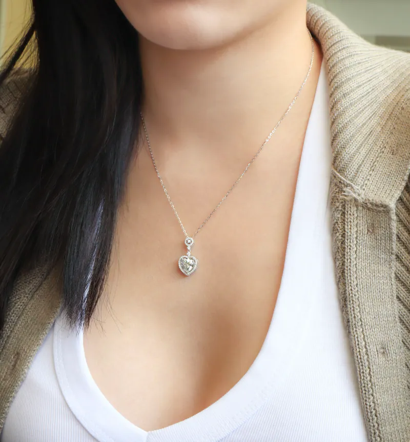 Silver Plated/光澤純心．莫桑鑽項鍊 2