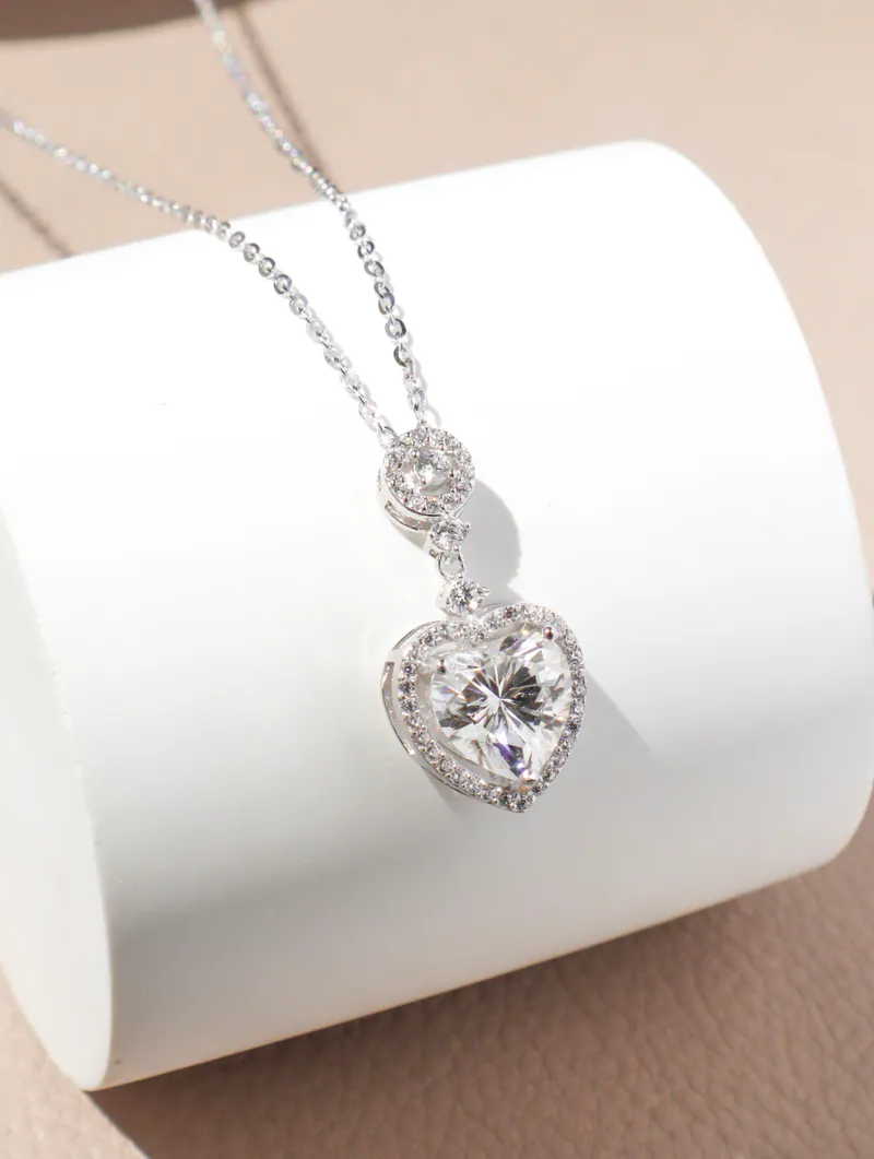 Silver Plated/光澤純心．莫桑鑽項鍊 5