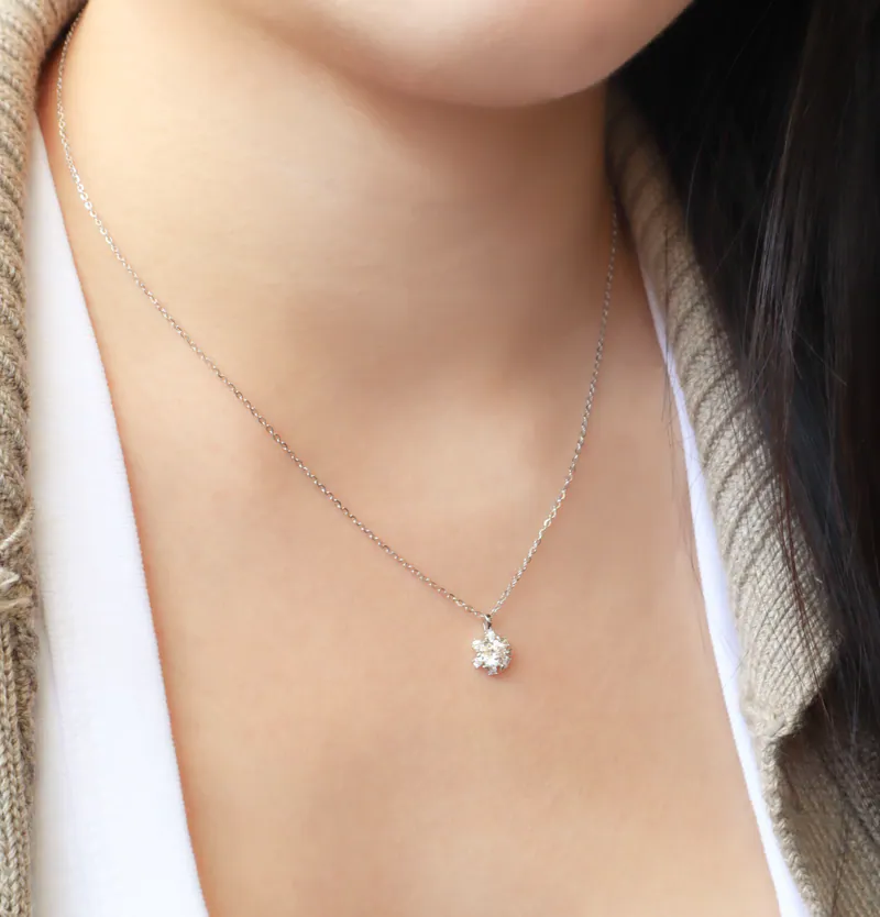 Silver Plated/心向之光．莫桑鑽項鍊 2