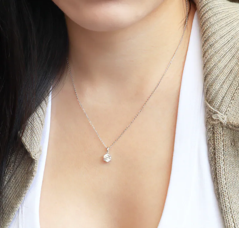 Silver Plated/獨耀真心．莫桑鑽項鍊 3