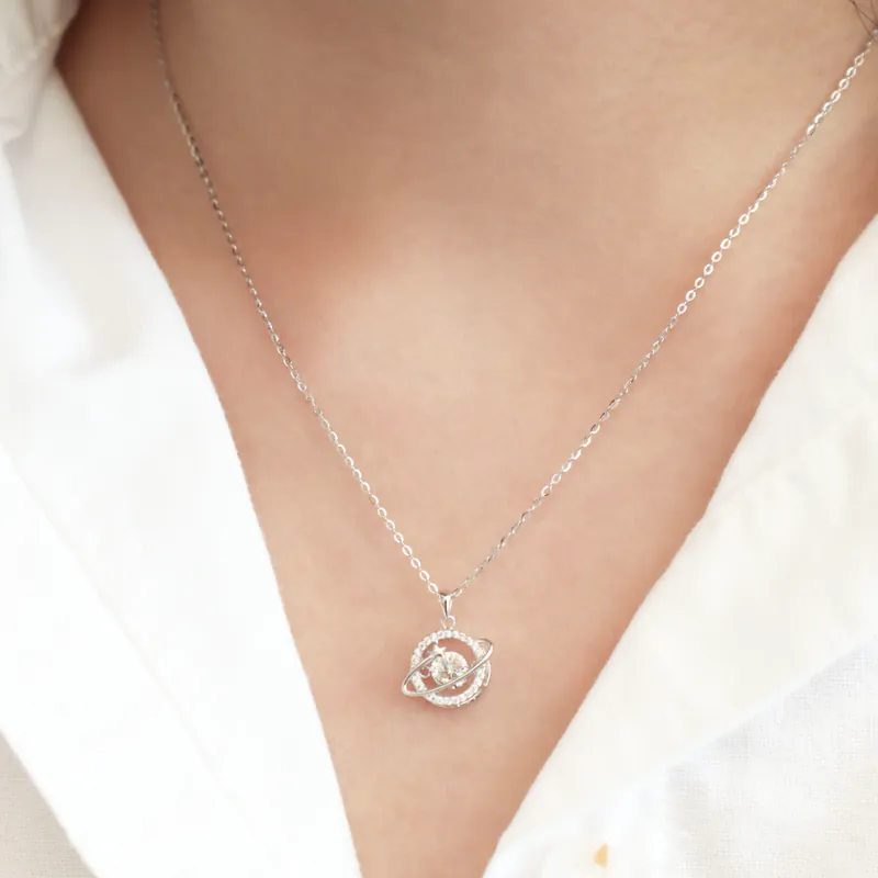 Silver Plated/宇宙．莫桑鑽項鍊 2