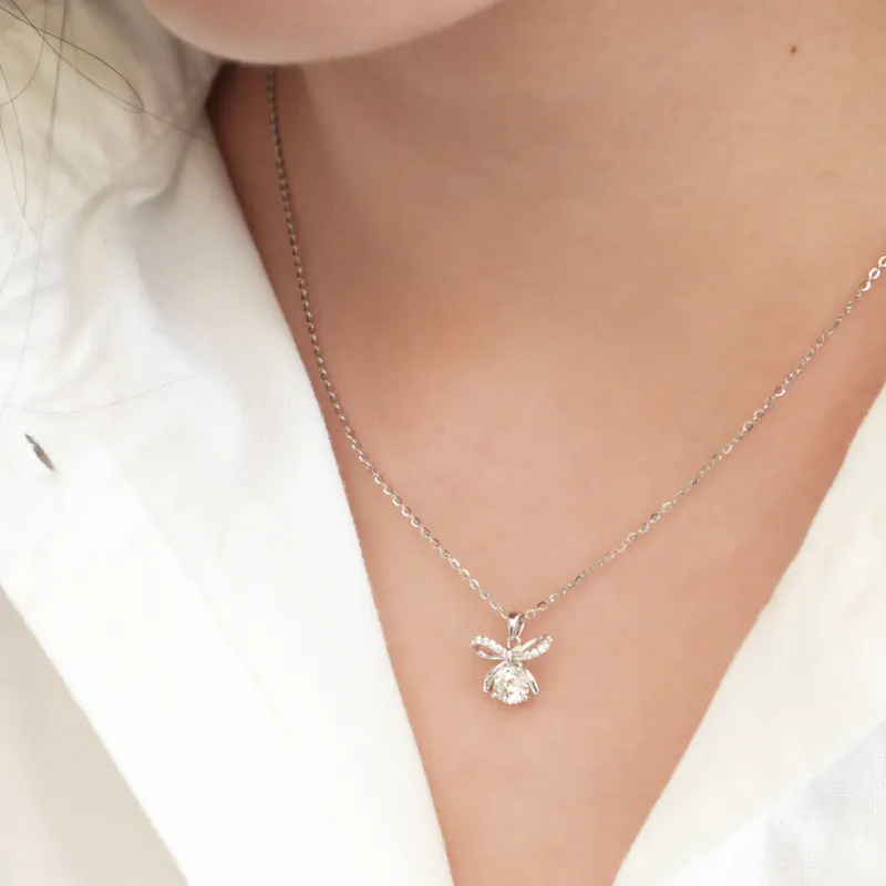 Silver Plated/甜美微光．莫桑鑽項鍊