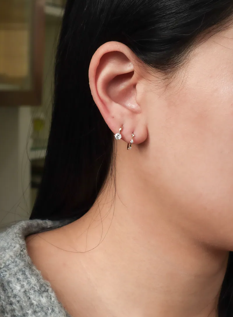 Silver Plated/恆光閃耀圈式耳環 2