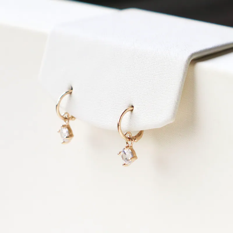 Silver Plated/經典掛鑽圈式耳環 3