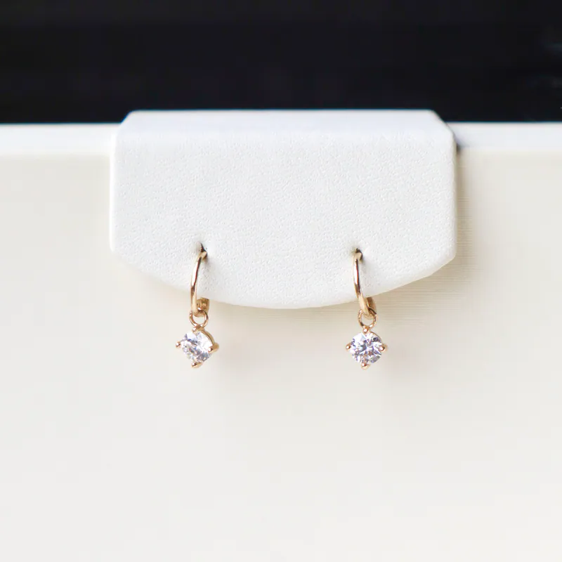 Silver Plated/經典掛鑽圈式耳環 5