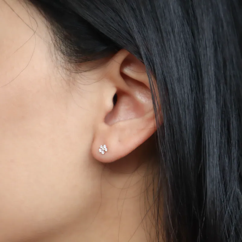 Silver Plated/純潔白花耳環 3